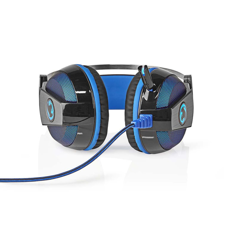 Nedis GHST500BK écouteur/casque Avec fil Arceau Jouer USB Type-A Noir, Bleu - Neuf