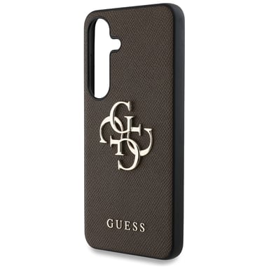 Étui Guess Grained Big 4G Logo Small Classic Logo pour Samsung Galaxy S25+ marron
