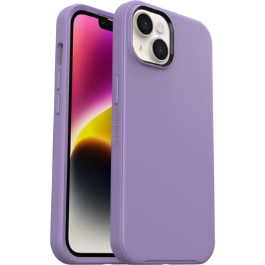 Custodia OtterBox Symmetry per iPhone 14, antigoccia, protezione sottile, resiste a 3 volte più cadute rispetto allo standard militare, antimicrobica, Lilla Apple iPhone 14