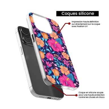 Coque en silicone - Compatible Samsung Galaxy A34 5G - design fleurs exotiques
