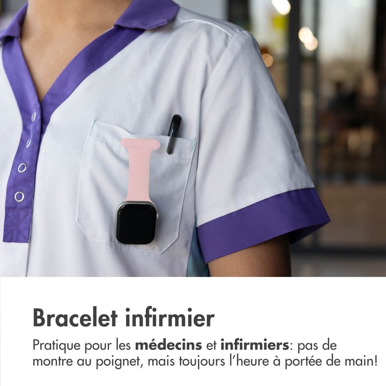 imoshion Bracelet infirmier en silicone pour Apple Watch | 44/45/46/49 mm - Rose - Neuf
