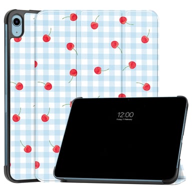 imoshion Coque tablette Design Trifold pour Apple iPad 11 (2025) 11 pouces A16 / iPad 10 (2022) 10.9 pouces - Cherry Check