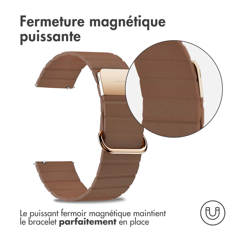Bracelet imoshion 22mm Cuir Magnétique - vue 8