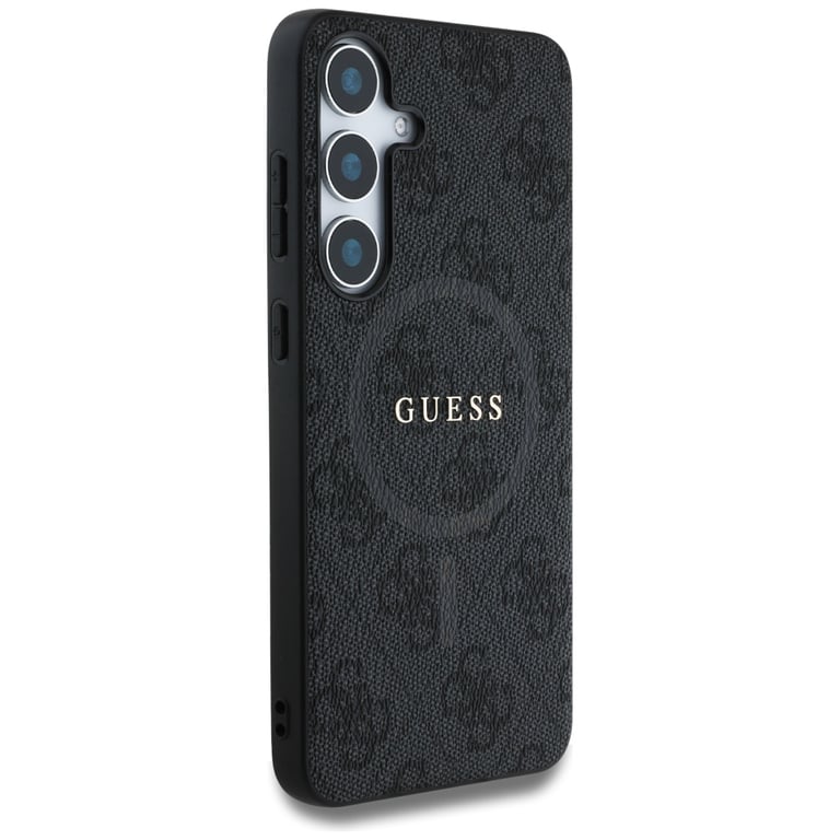 Guess Étui Leather 4G Colored Ring Classic Logo MagSafe pour Samsung Galaxy S25 Noir - vue 3
