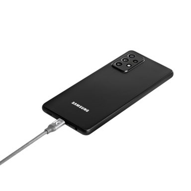 Cavo USB 3.2 Gen 2 a ricarica rapida da USB-C a USB-A con intreccio metallico per ricarica/sincronizzazione (1M), grigio siderale