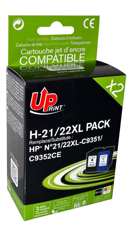 Pack UPrint compatible HP 21XL22XL Neuf - vue 3