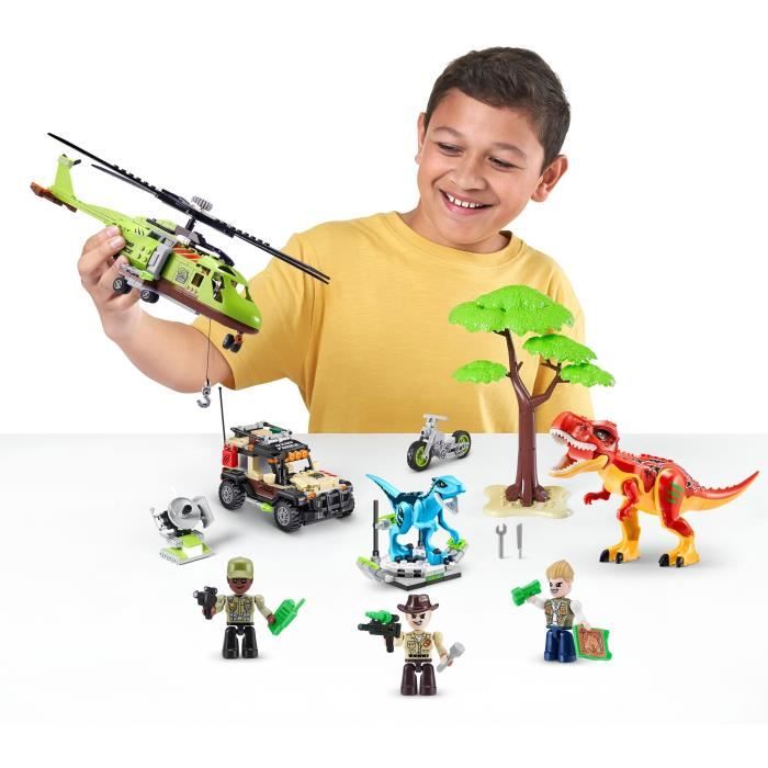 Set de Construction ZURU Dino Adventure Dino Hunt 592 pièces Aventure préhistorique avec dinosaures et véhicules - vue 3