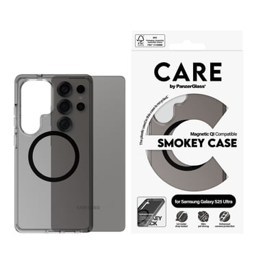 PanzerGlass CARE by ® Flagship Case Urban Combat Smokey w. Black Qi Compatible Samsung Galaxy S25 Ultra funda para teléfono móvil Negro