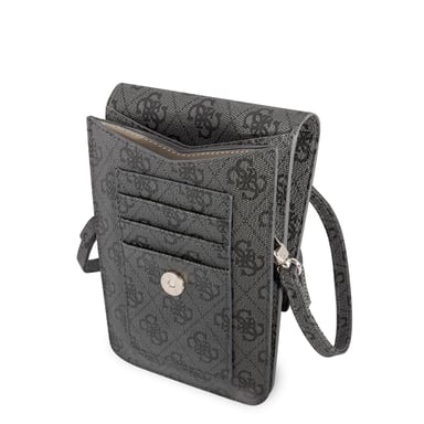 Sac à Bandoulière pour Téléphone Motif 4G avec Logo Triangulaire Noir