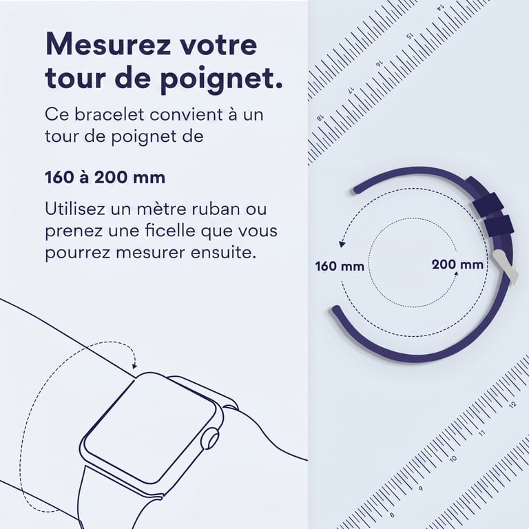 imoshion Bracelet en silicone? pour Apple Watch | 44/45/46/49 mm - Taille M/L - Starlight - Neuf