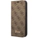 Guess Funda Folio para iPhone 14 Pro Printed 4G Trendy Marrón