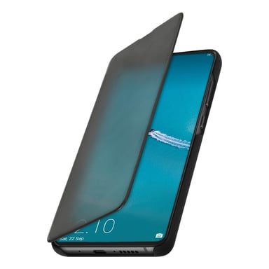 Housse pour Huawei Mate 20 Folio Miroir Clapet translucide Stand Vidéo Noir