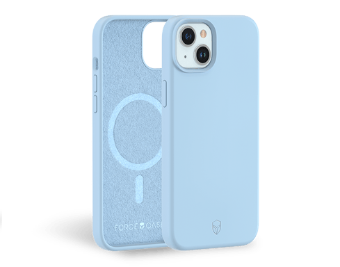Funda reforzada de silicona azul cielo compatible con MagSafe para iPhone 15 Plus - Garantía de por vida Force Case