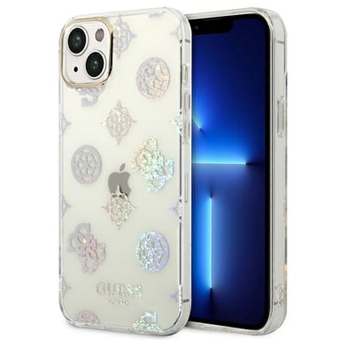 Funda Guess para iPhone 14 Plus 6.7'' transparente Peony Glitter