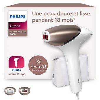Epilateur à lumière pulsée Philips Lumea série 8000 SenseIQ BRI945 Blanc et Rose - Neuf