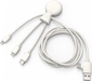 Câble 5 en 1 Mr BIO Biodégradable USB A+C/micro USB & USB C & Lightning 1m Blanc Xoopar