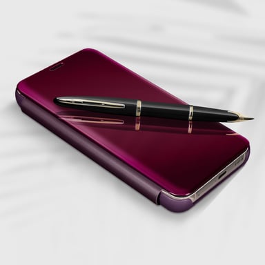 Funda Samsung Galaxy S22 Cierre Translúcido Espejo Soporte Lavanda
