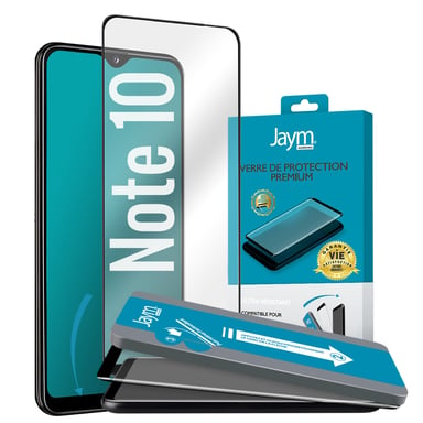 JAYM - Verre de Protection Premium pour Samsung Galaxy Note 10 - Incurvé 3D Contour Noir - Garanti à Vie Renforcé 9H Ultra Résistant Qualité supérieure Asahi - Applicateur sur Mesure Inclus