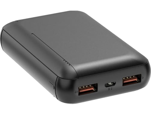 Batterie de secours WE, Power Bank 10 000 mAh, 2 ports USB A, 10W - coloris noir - Neuf