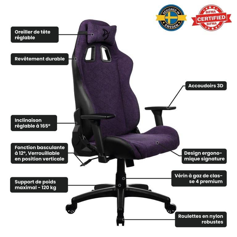 Arozzi Avanti SoftFabric™ - Violet Pur - Neuf