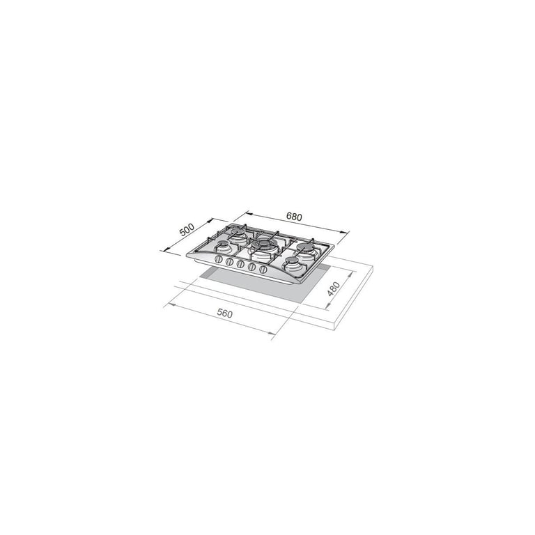Plan de cuisson DE'LONGHI FFA57ASV 5 brûleurs triple couronne inox - vue 5