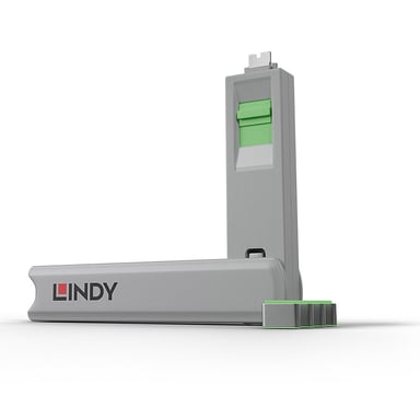 Kit bloqueur de port USB Type C avec clé et 4 verrous, vert - Neuf