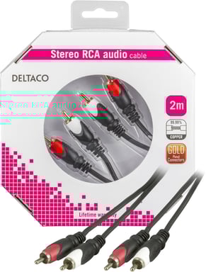 Deltaco MM-110-K cavo audio 2 m 2 x RCA Nero (DELTACO audiokabel - 2 m)
