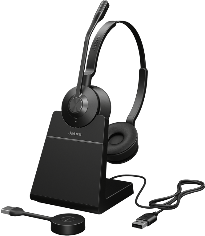 Jabra Engage 55 Casque Sans fil Arceau Bureau/Centre d'appels Bluetooth Socle de chargement Noir