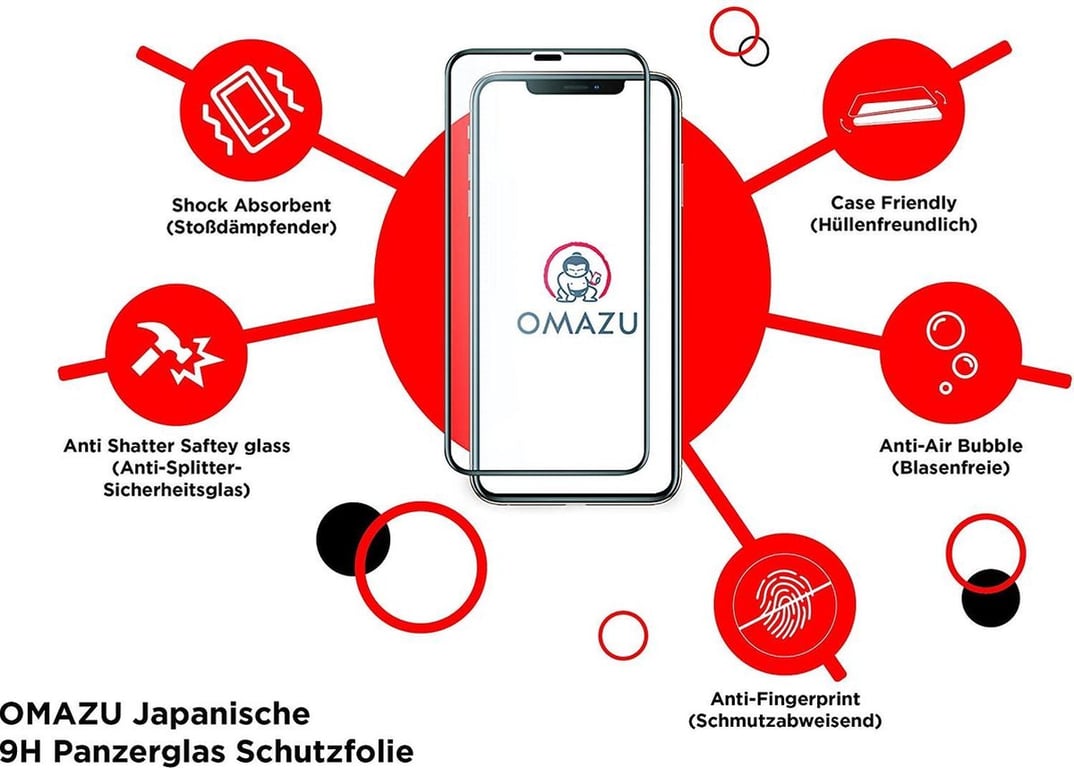 OMAZU Protecteur d'écran en verre trempé 3D, Apple iPhone 14 Plus - Applicateur d'installation, 1 paquet