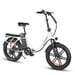 Bicicleta eléctrica plegable urbana SAMEBIKE CY20 Pro con batería de 36 V y 13 Ah, Shimano de 7 velocidades - Blanca