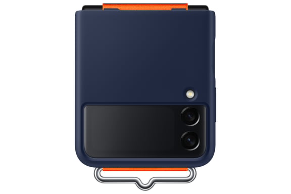 Custodia per Galaxy Z Flip3 in silicone antiurto con cinghia