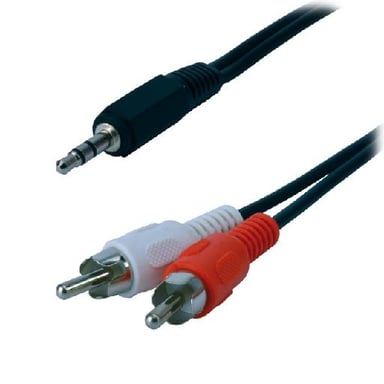 MCL MC720GE-1.5M câble audio 1,5 m 3,5mm 2 x RCA Noir, Rouge, Blanc