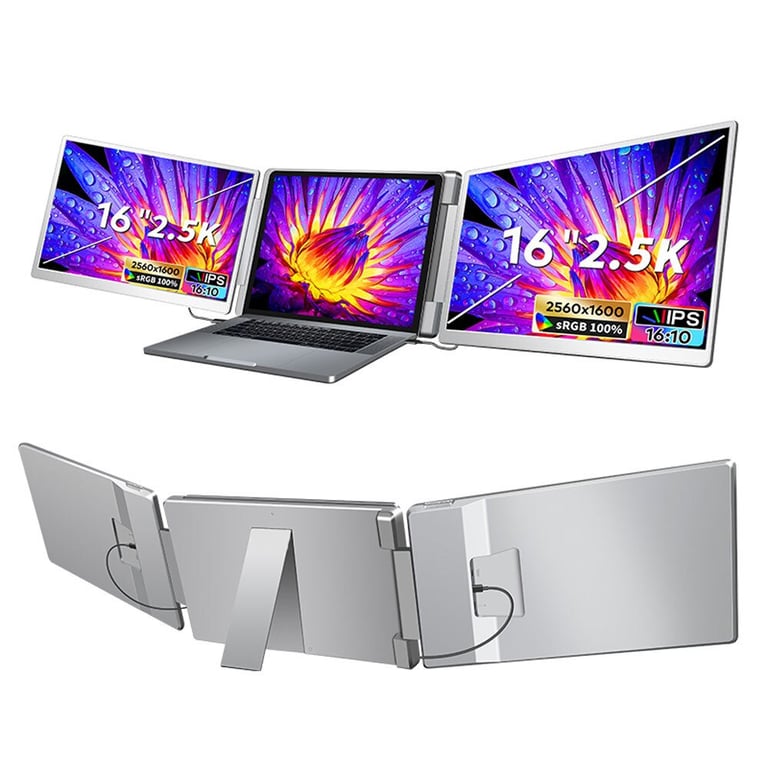 Écran PC FOPO S5 16 Full HD+ 60Hz IPS Double Écran USB C Mini HDMI Pliable - vue 1