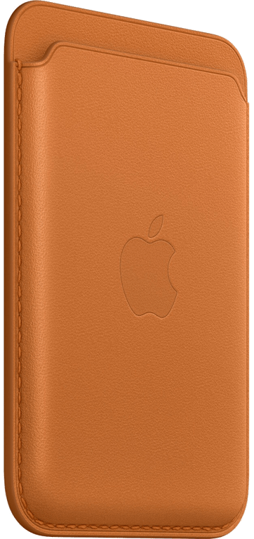 Porte-cartes en cuir avec MagSafe pour iPhone - Ocre