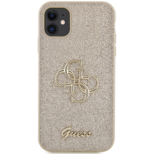 Guess Glitter Script Big 4G Coque iPhone 11 Or - vue 5