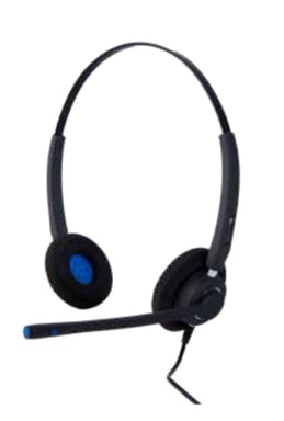 Alcatel-Lucent AH 22 M Casque Avec fil Arceau Bureau/Centre d'appels USB Type-A Noir, Bleu