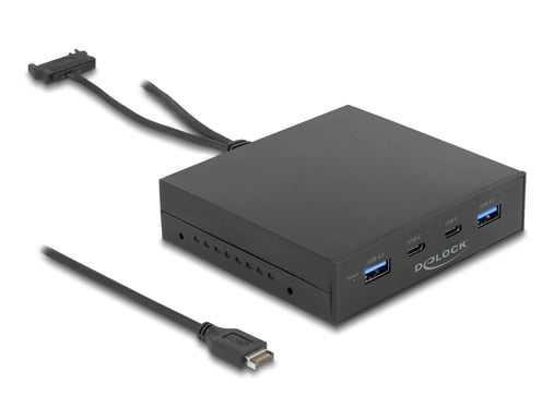 Pannello frontale DeLOCK 3,5? USB 3.2 Gen 2, 2 x USB Tipo-C + 2 x USB Tipo-A