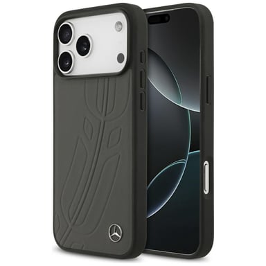 Custodia Mercedes Leather Large MagSafe per iPhone 17 Pro Max, antracite