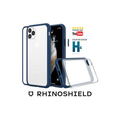 RhinoShield Coque Compatible avec [iPhone 15 Pro Max]   Mod NX - Protection Fine Personnalisable avec Technologie d'absorption des Chocs [sans BPA] - Bleu Marine