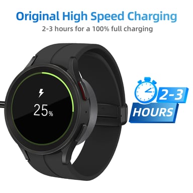 Cargador USB-C para Samsung Galaxy Watch 3/4/5/6/7, Active 1/2 Black