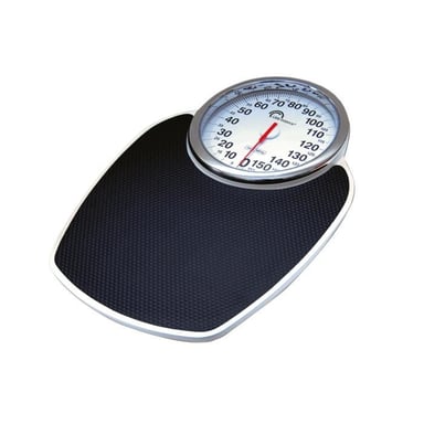 LITTLE BALANCE 8135 Pro M 160, bilancia pesapersone meccanica, design professionale semi-medicale, 160 kg / 1 kg, Bianco e Nero