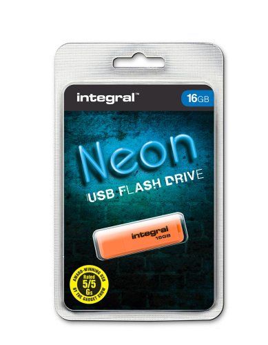 Integral INFD16GBNEONOR lecteur USB flash 16 Go USB Type-A 2.0 Orange - Neuf
