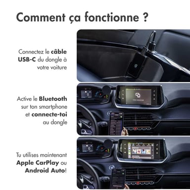 imoshion Adapteur CarPlay - CarPlay sans fil pour Apple CarPlay et Android Auto