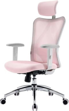 Silla ergonómica SIHOO M18 - Soporte de 4 puntos - Malla transpirable - Ajustable - Para 1,68-1,88m - Máx. 150kg - Certificado BIFMA - Rosa
