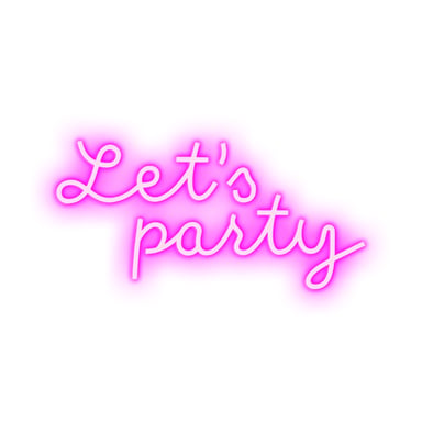 Candyshock LED Décorative Let's Party – Néon LED sur Plexi, USB-A, Fixation Murale Incluse -Rose