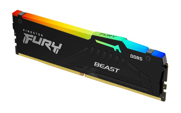 Kingston Fury™ Beast RGB DDR5 - 32 Go (1 x 32 Go) - 5200 MT/s C40 - Intel XMP 3.0 - Noir