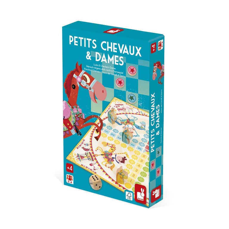 Jeu classique Janod Petits chevaux et dames - vue 2