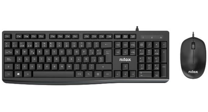 Nilox NXKME0012 teclado Ratón incluido Universal USB QWERTY Español Negro