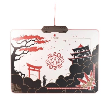 Lexip Assassin's Creed Shadows Alfombrilla de ratón para juegos Negro, Oro, Rojo, Blanco