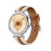 Watch GT6 GPS - Boitier en Acier Inoxydable Argent de 41 mm avec bracelet en Tissu tissé, Marron